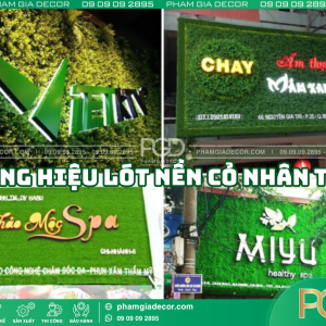 Lưu ý khi thi công bảng hiệu lót cỏ nền nhân tạo