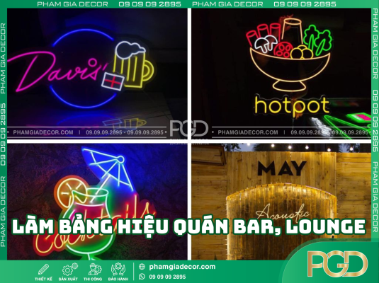 Lưu ý khi làm bảng hiệu quán bar, lounge