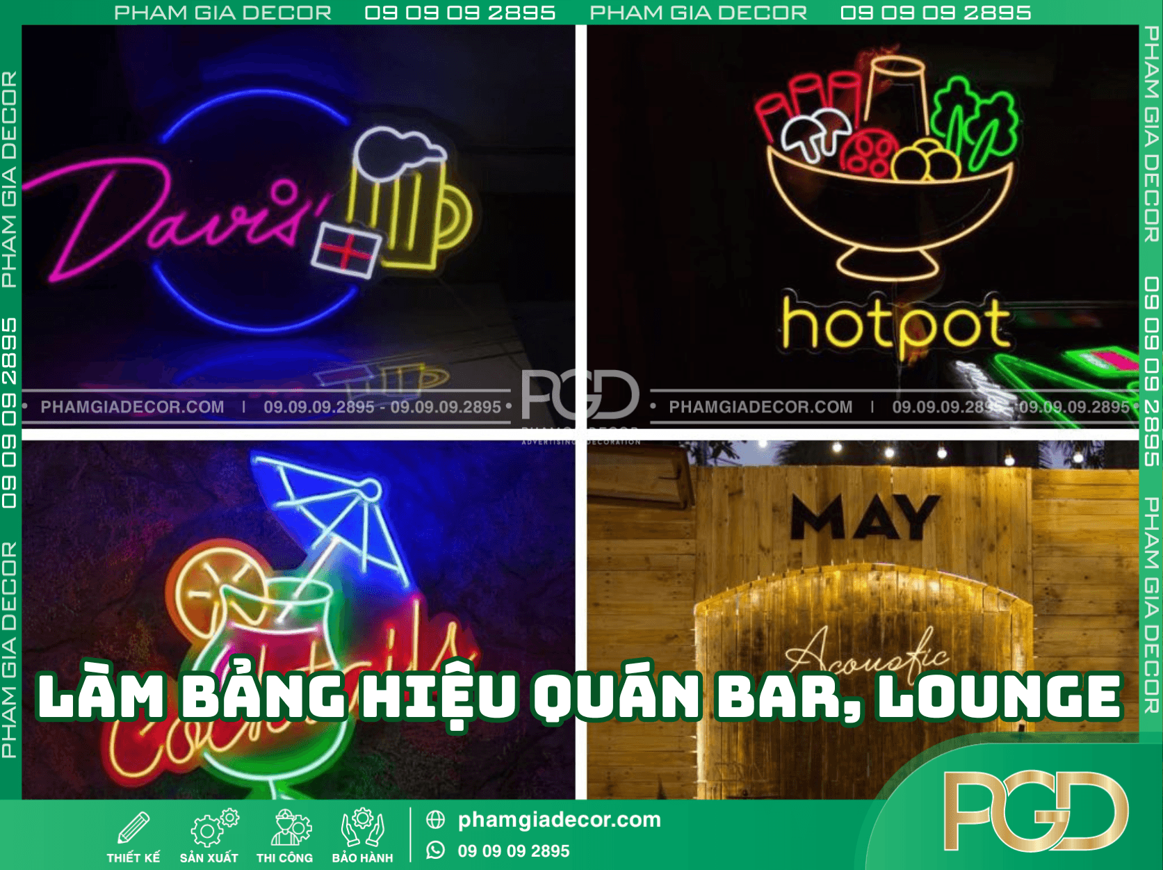 Lưu ý khi làm bảng hiệu quán bar, lounge