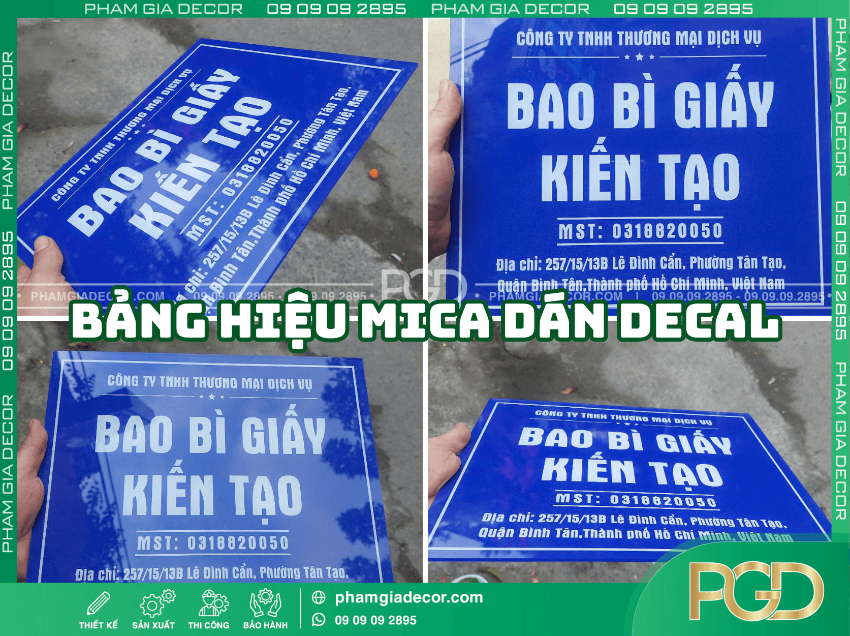 Mẫu Bảng Hiệu Công Ty Mica dán decal giá rẻ