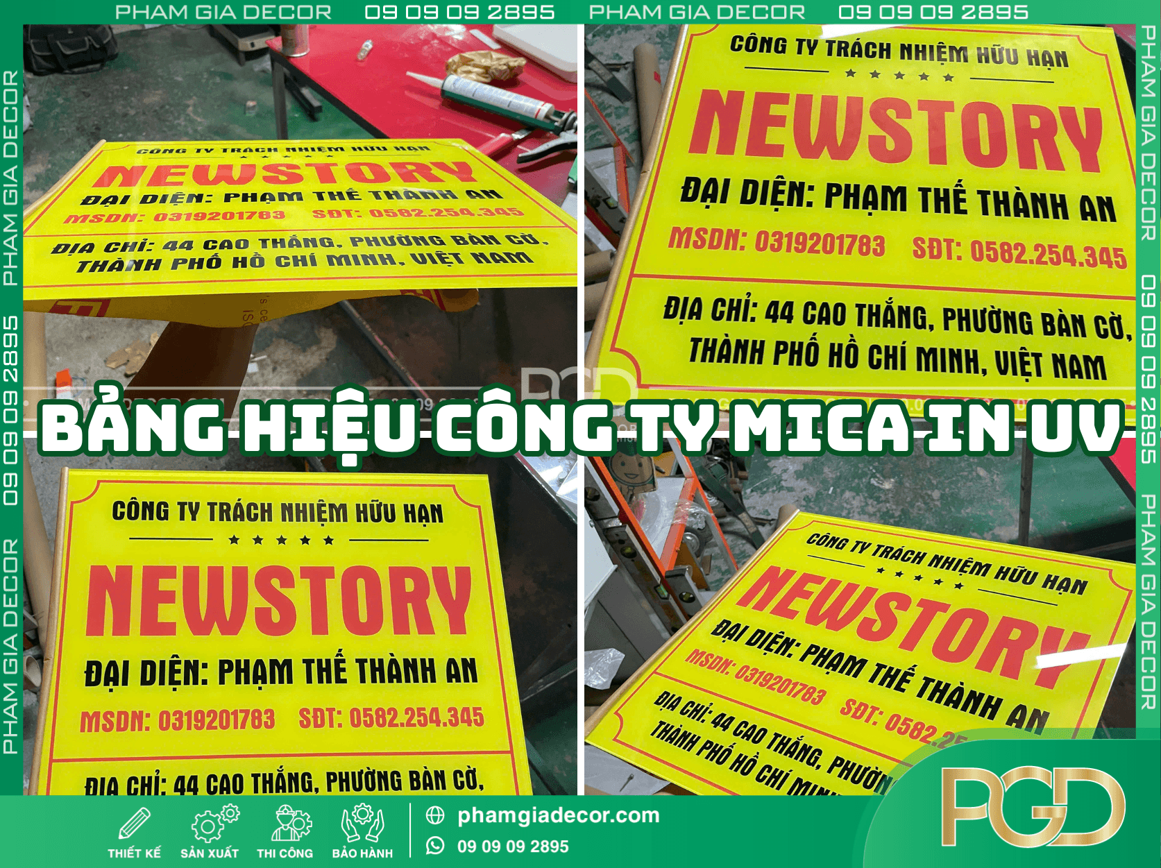 Mẫu Bảng Hiệu Công Ty Mica in UV rẻ bền đẹp