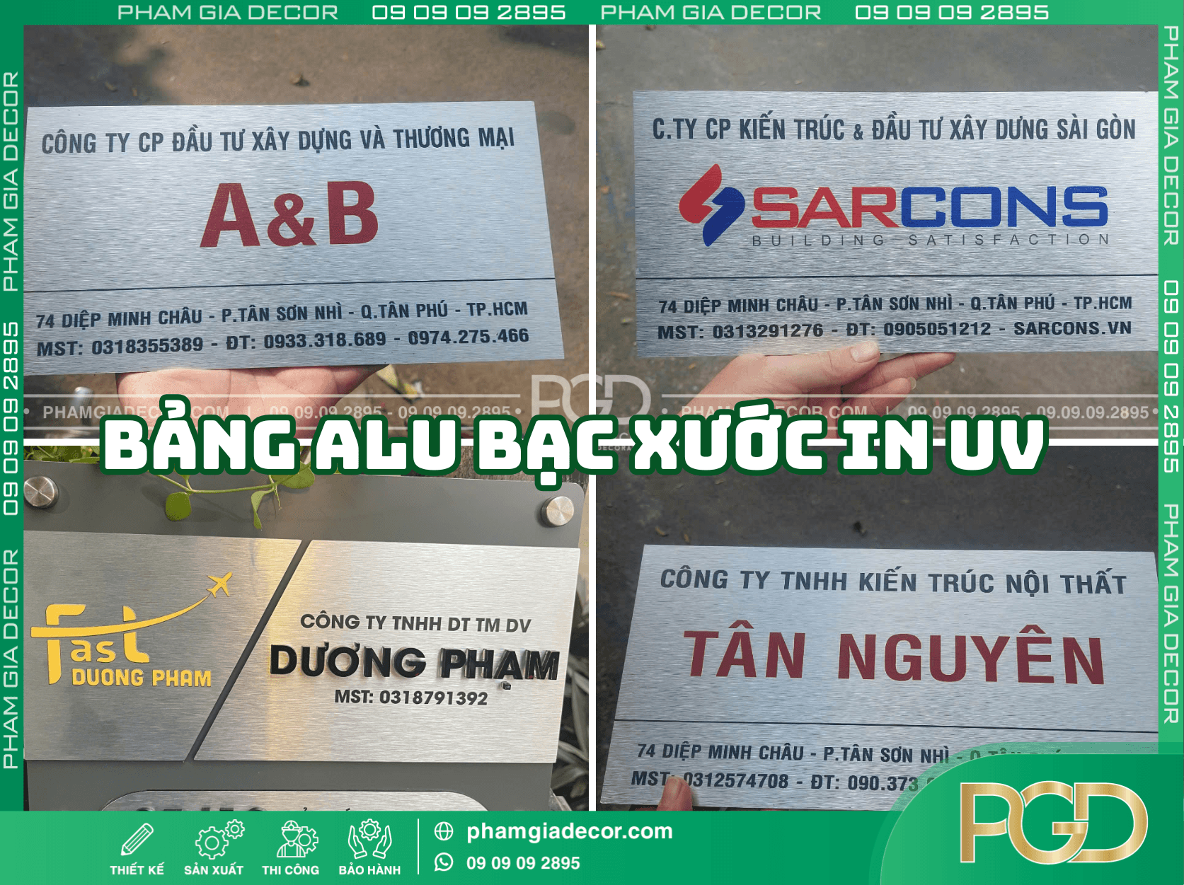 Chất liệu Alu bạc xước in UV rất được nhiều chủ doanh nghiệp yêu thích