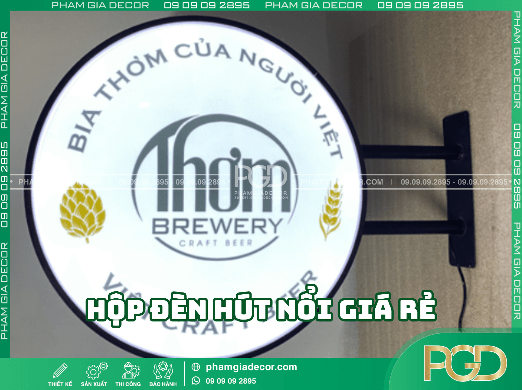 Quy trình thi công hộp đèn hút nổi giá rẻ