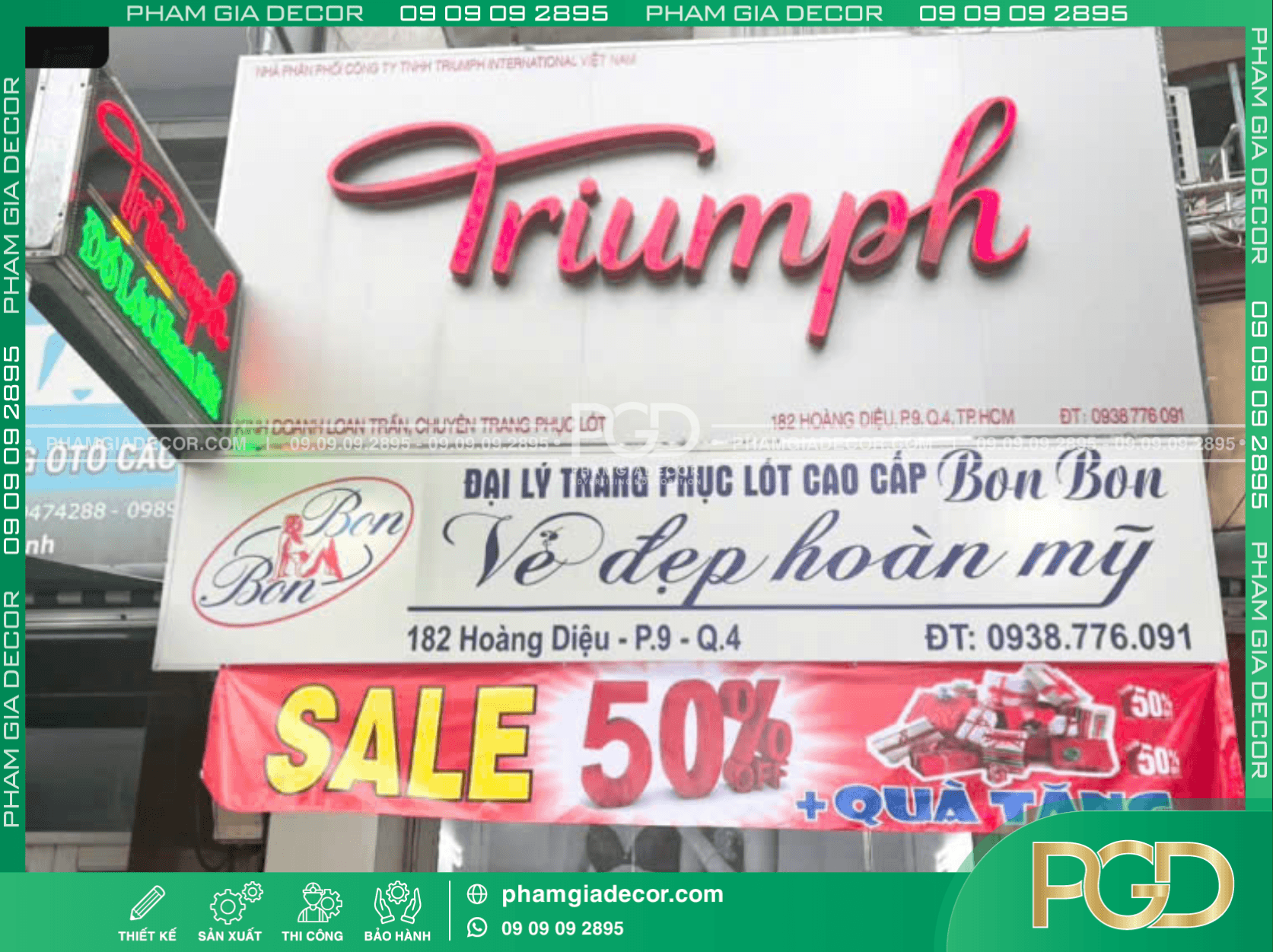 Thi công bảng hiệu bằng vật liệu chất lượng