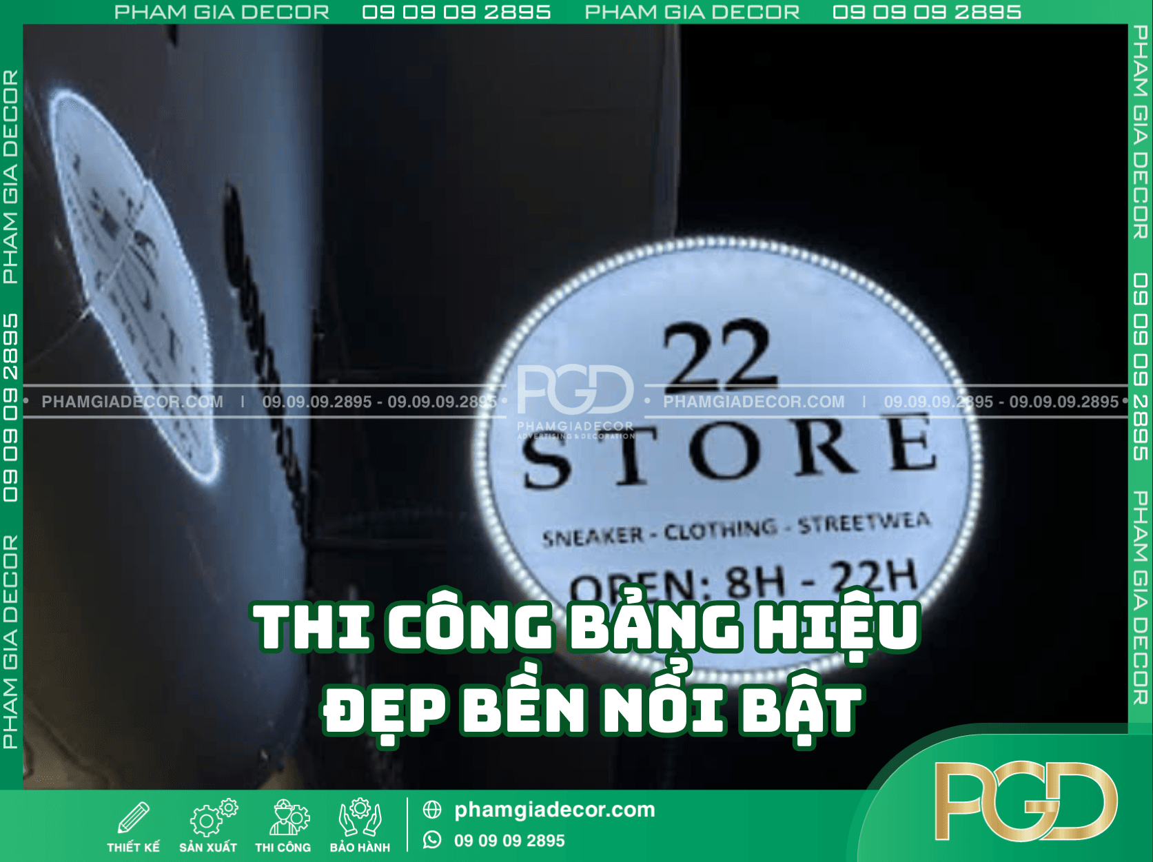 Thi công bảng hiệu giá rẻ đẹp bền sáng nổi bật