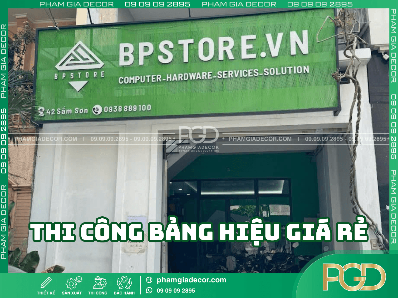 Thi công bảng hiệu giá rẻ Phạm Gia Decor chuyên nghiệp