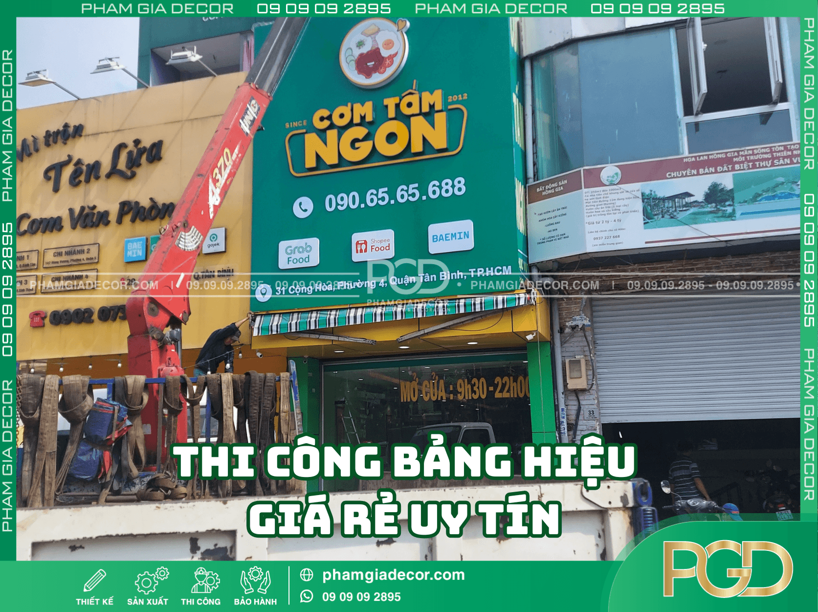 Thi công bảng hiệu giá rẻ uy tín Phạm Gia Decor