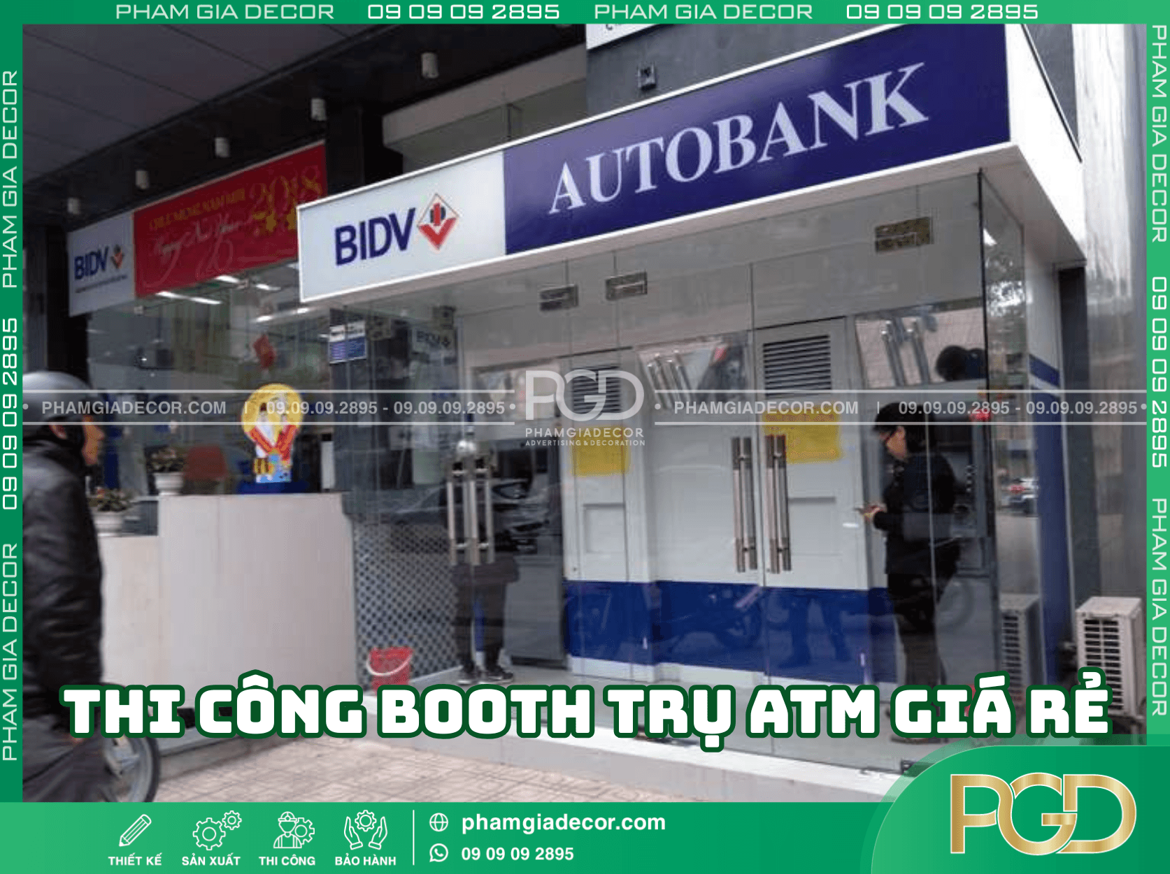 Thi công booth atm giá rẻ bằng chất liệu nào?