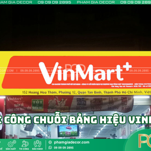 Thi công chuỗi bảng hiệu VinPro nổi bật về đêm