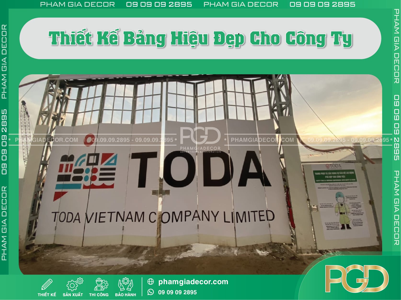 Thiết Kế Bảng Hiệu Đẹp chuyên nghiệp cho văn phòng công ty bằng vật liệu Alu.