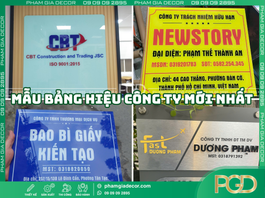 Cập nhật các Mẫu Bảng Hiệu Công Ty hợp xu hướng