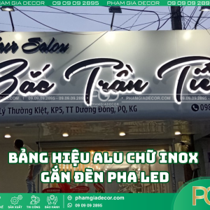 Vì sao nên làm bảng hiệu alu chữ inox gắn đèn pha LED