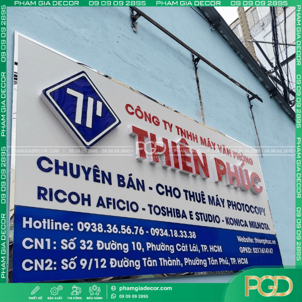 thi công bảng hiệu alu chữ nổi giá rẻ