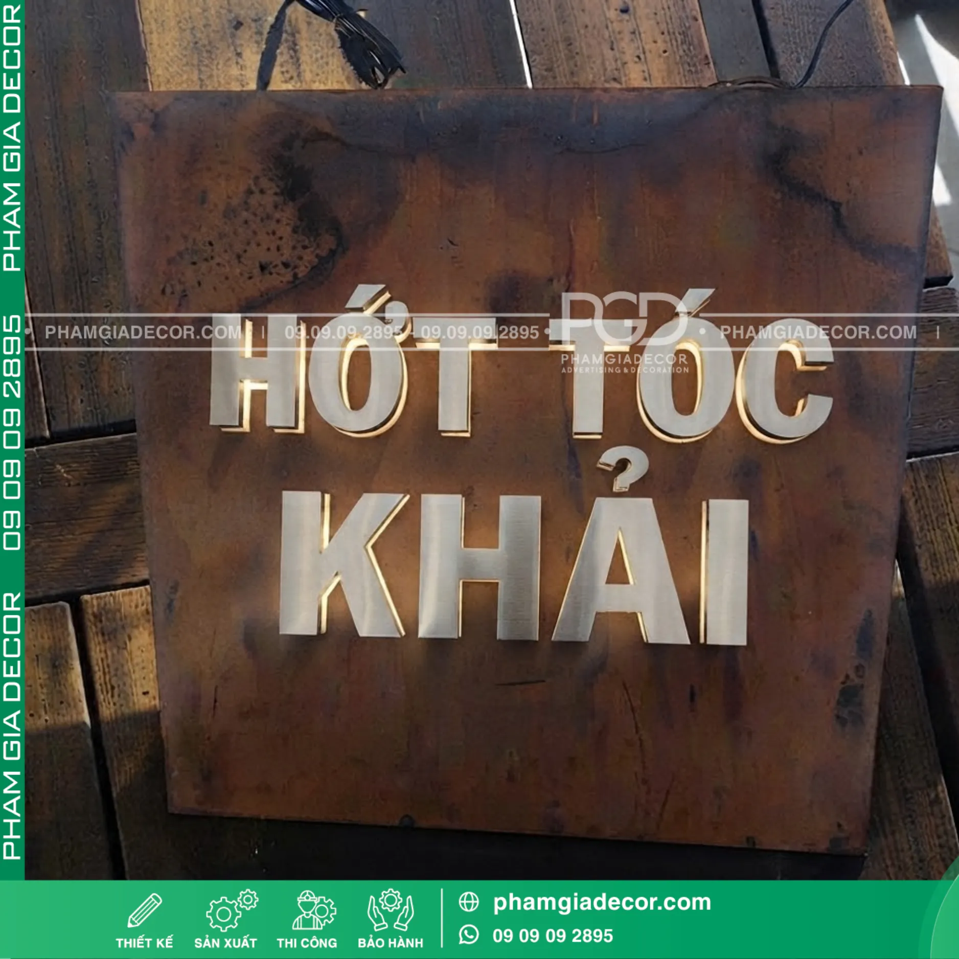 Top 10 mẫu bảng hiệu gỉ sét hiện nay