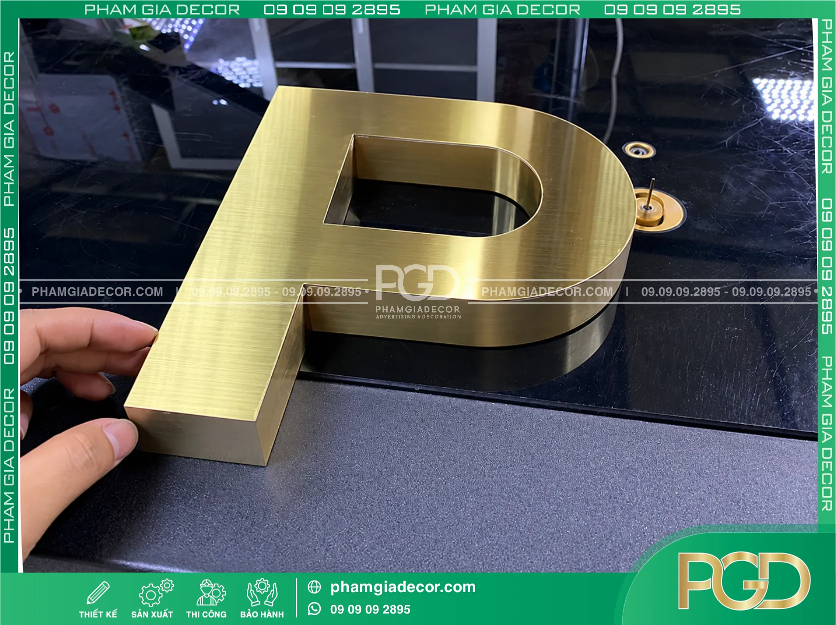 Chữ inox nguyên khối / uốn nổi hoàn toàn