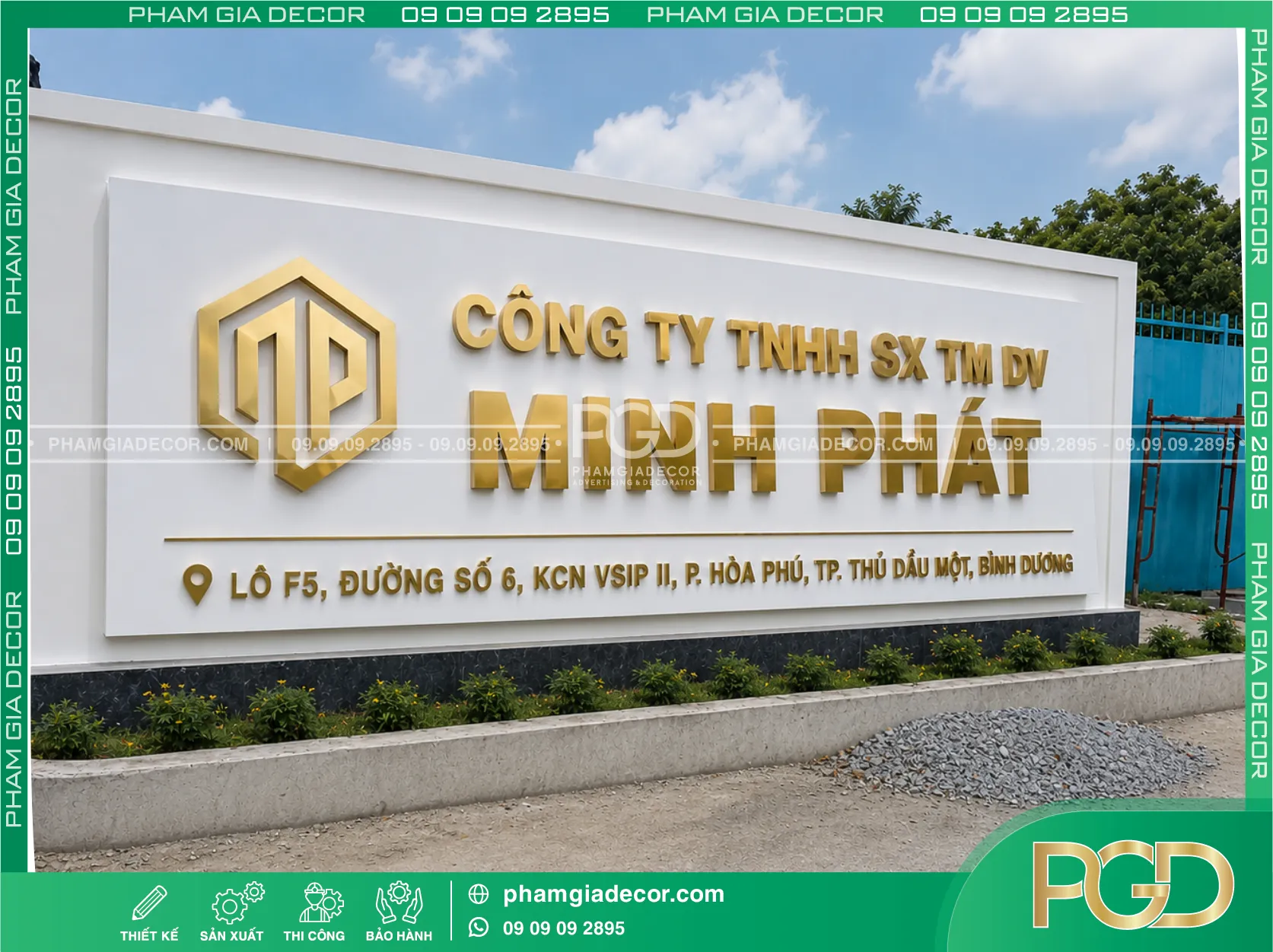 Biển hiệu  chữ nổi công ty đặt tại cổng
