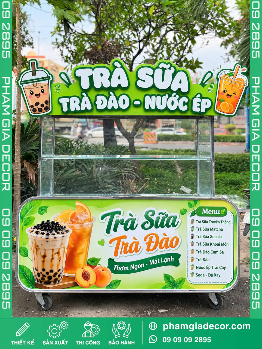 Bảng hiệu xe trà sữa giá rẻ 2 Bảng hiệu xe trà sữa giá rẻ