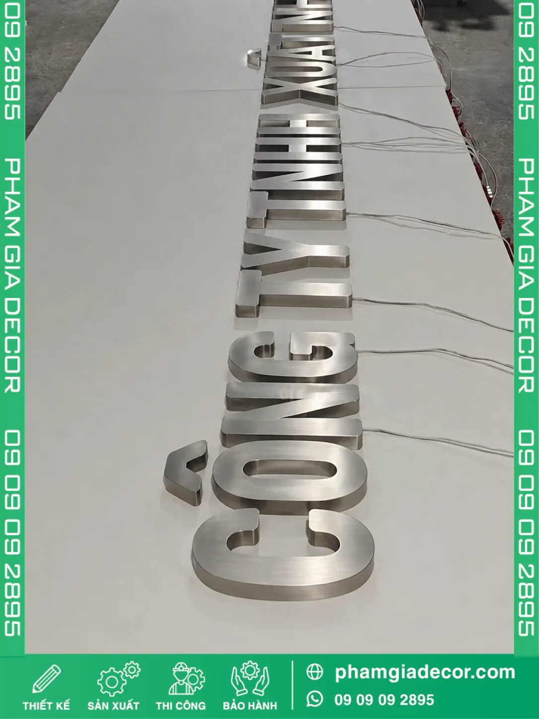 Gia công chữ nổi inox