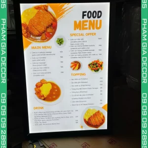Tranh điện menu quán cà phê