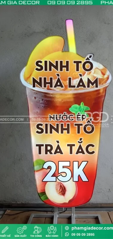 Hộp đèn ly trà đào