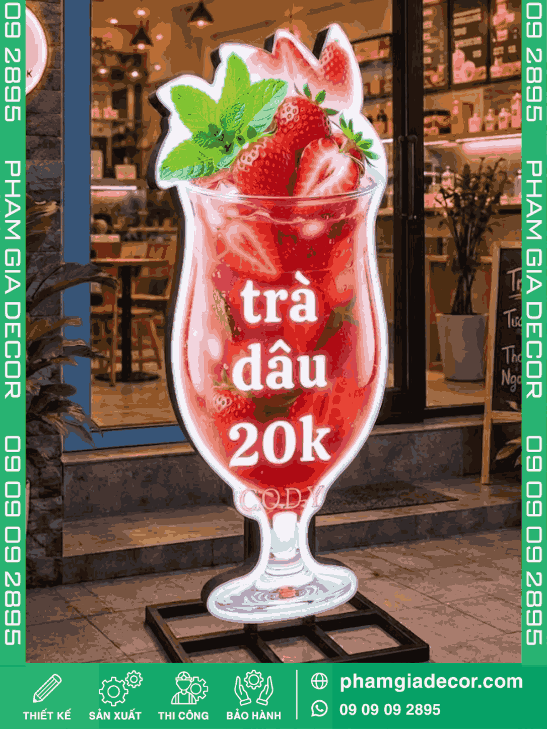 Hộp đèn ly trà dâu 4 Hộp đèn ly trà dâu - Ảnh 3