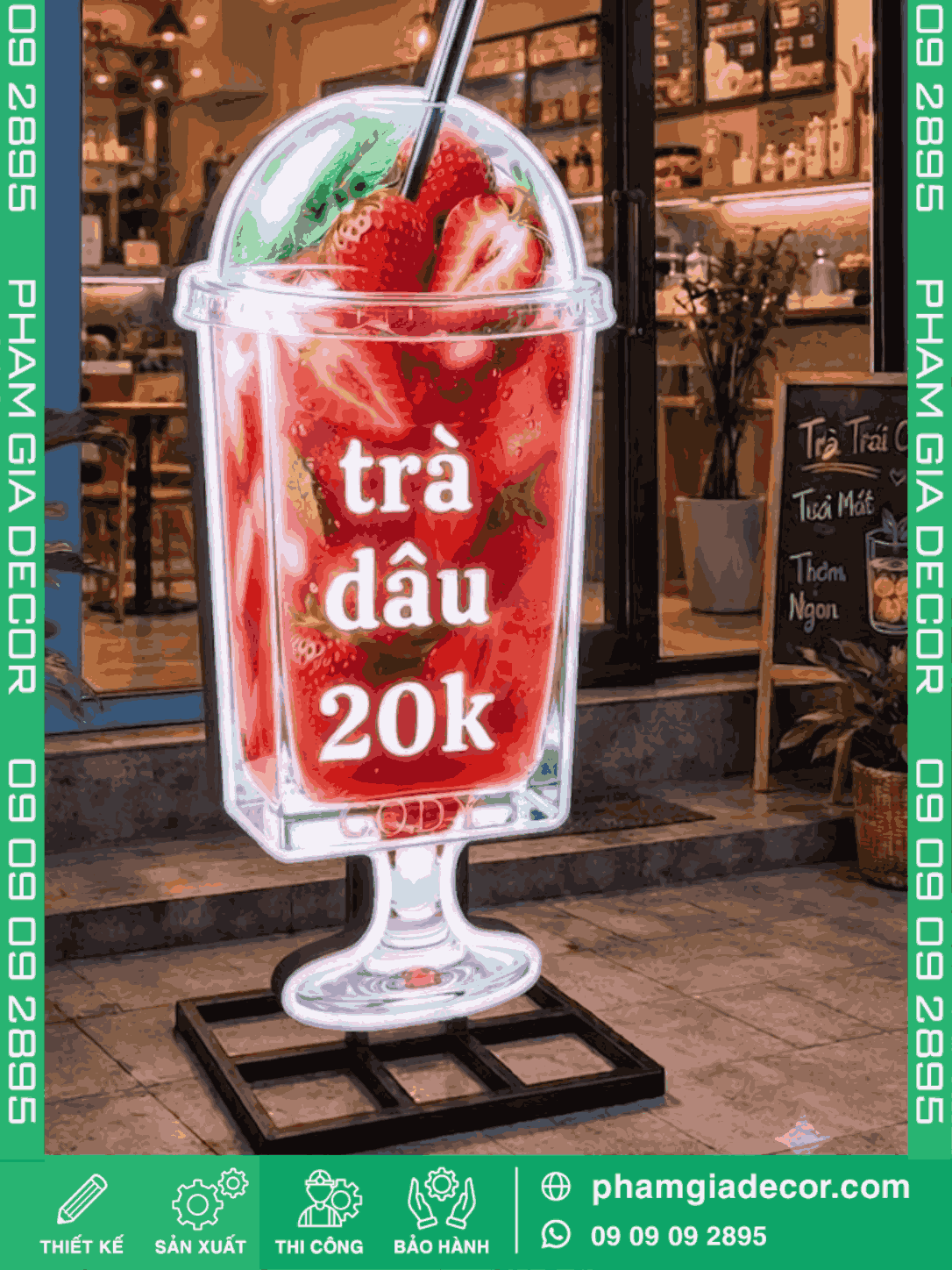 Hộp đèn ly trà dâu 5 Hộp đèn ly trà dâu - Ảnh 4