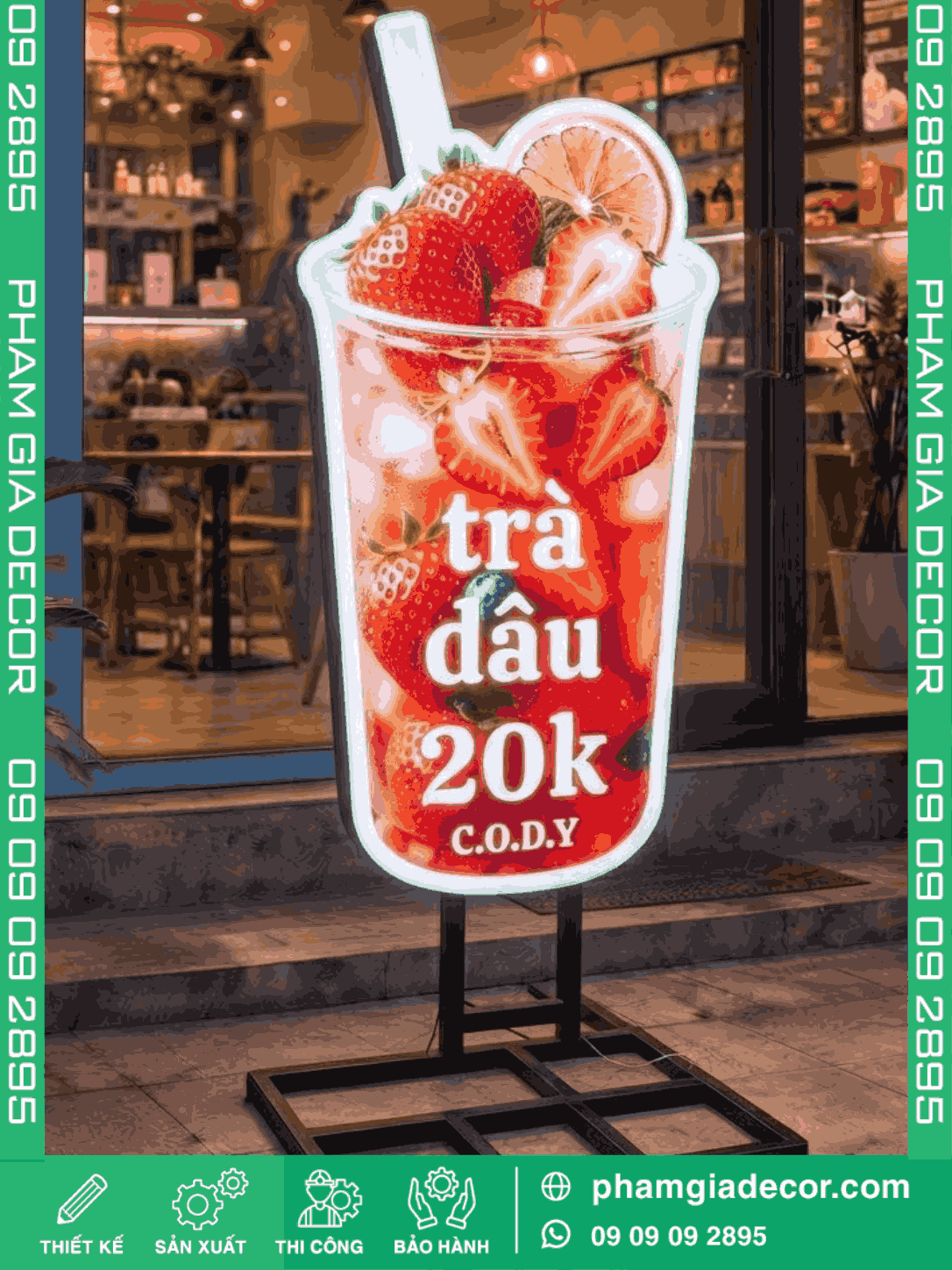 Hộp đèn ly trà dâu 3 Hộp đèn ly trà dâu - Ảnh 2
