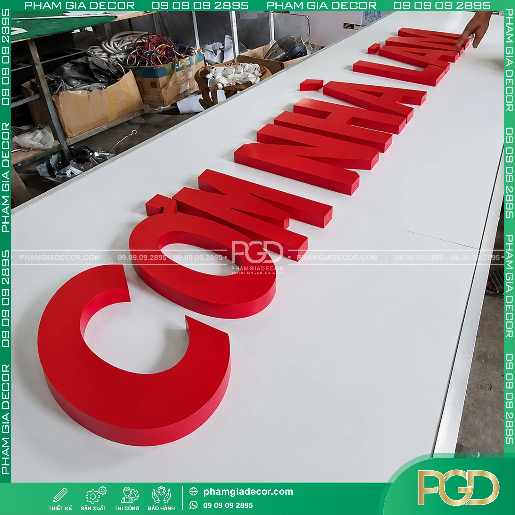 Gia công chữ nổi mica