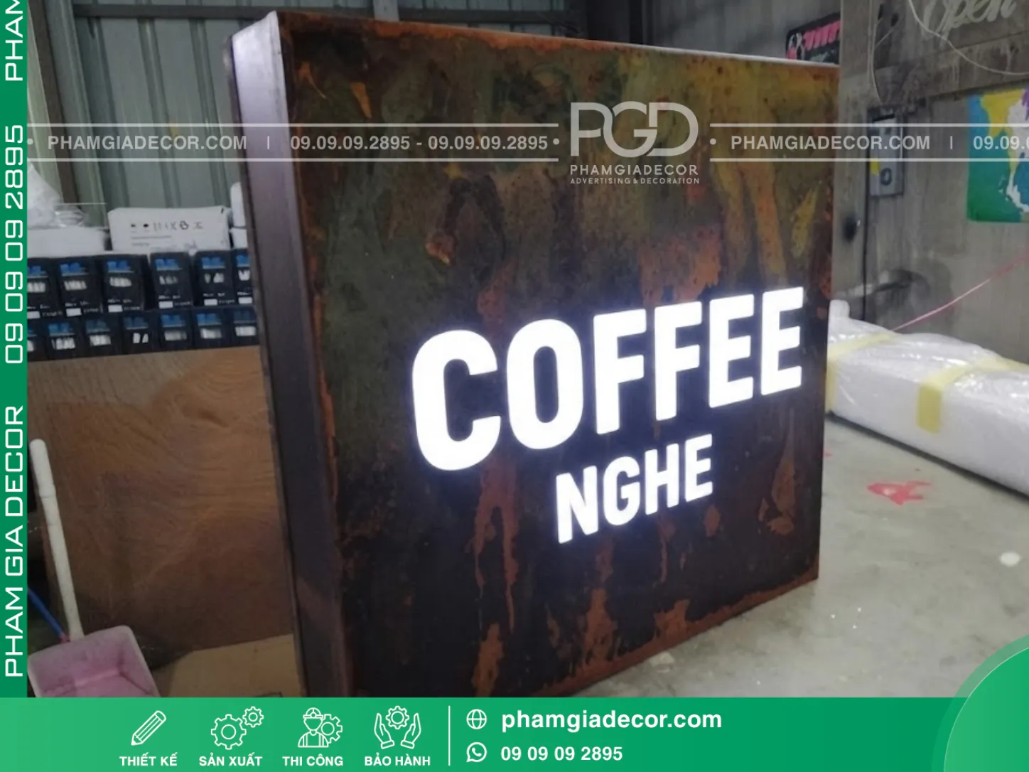 Top 10 mẫu bảng hiệu gỉ sét hiện nay