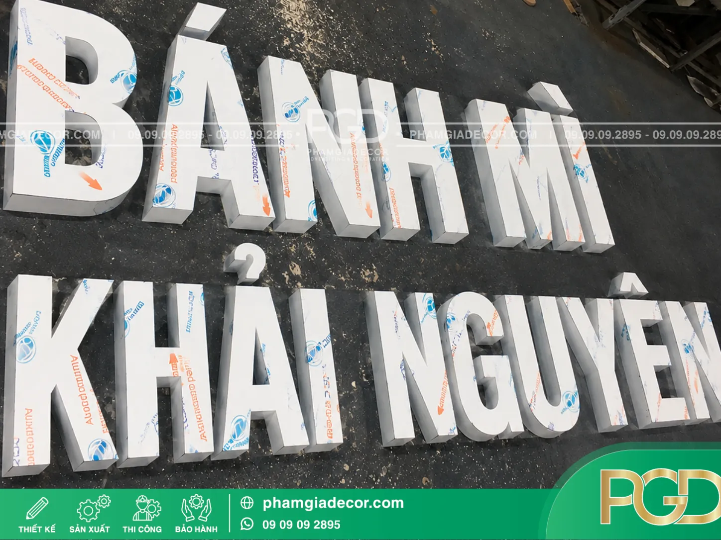 Gia công chữ nổi alu 3 Gia công chữ nổi alu - Ảnh 2