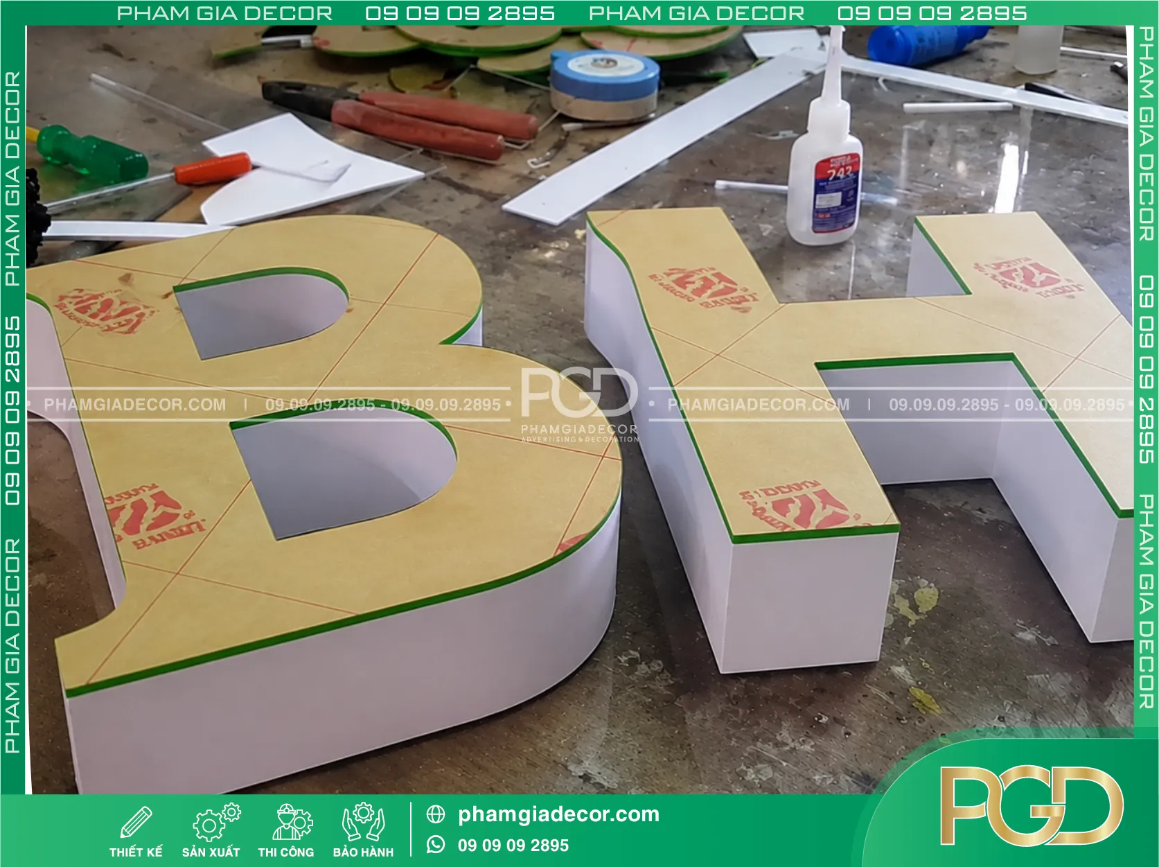 Gia công chữ nổi alu 15 Gia công chữ nổi alu