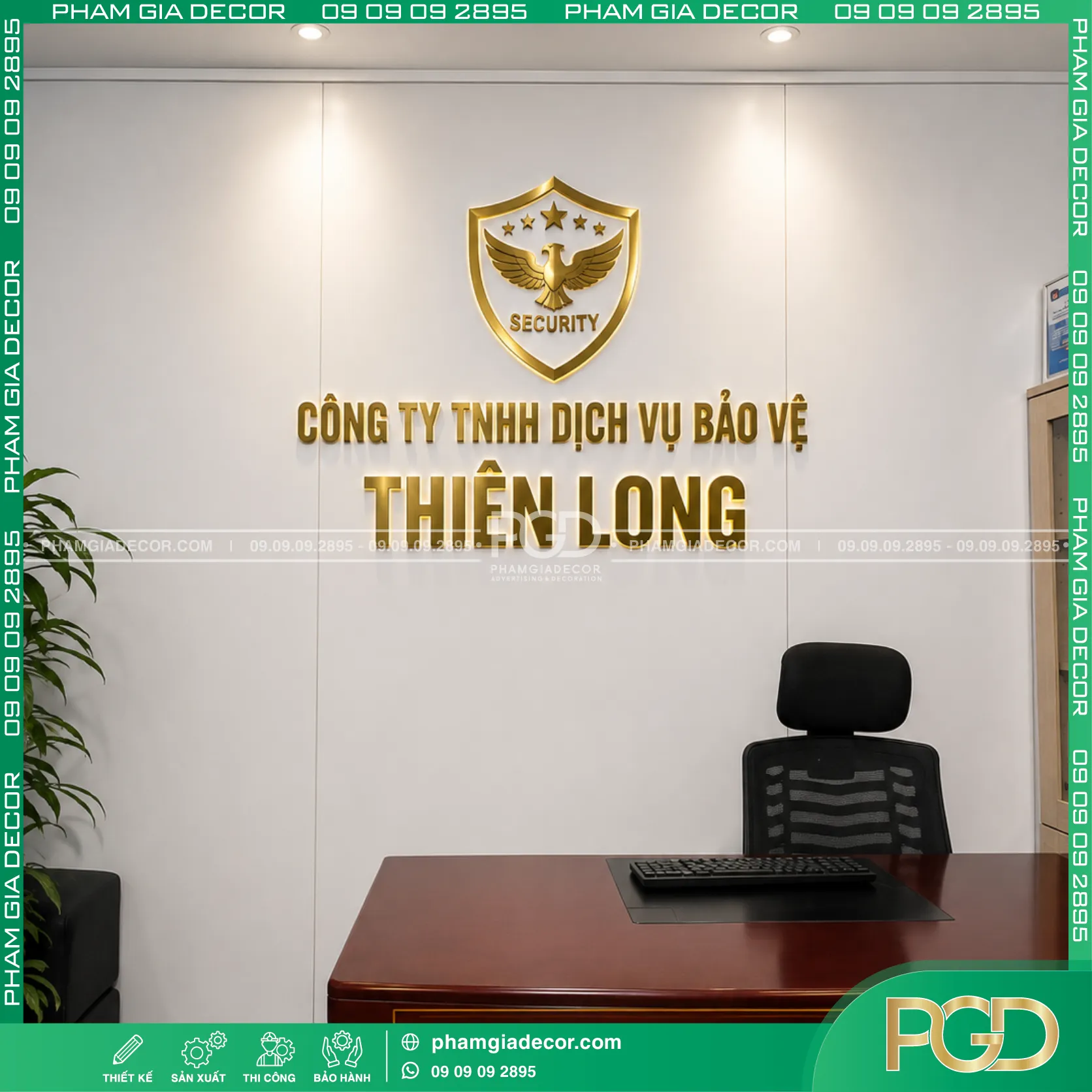 Logo chữ nổi inox văn phòng