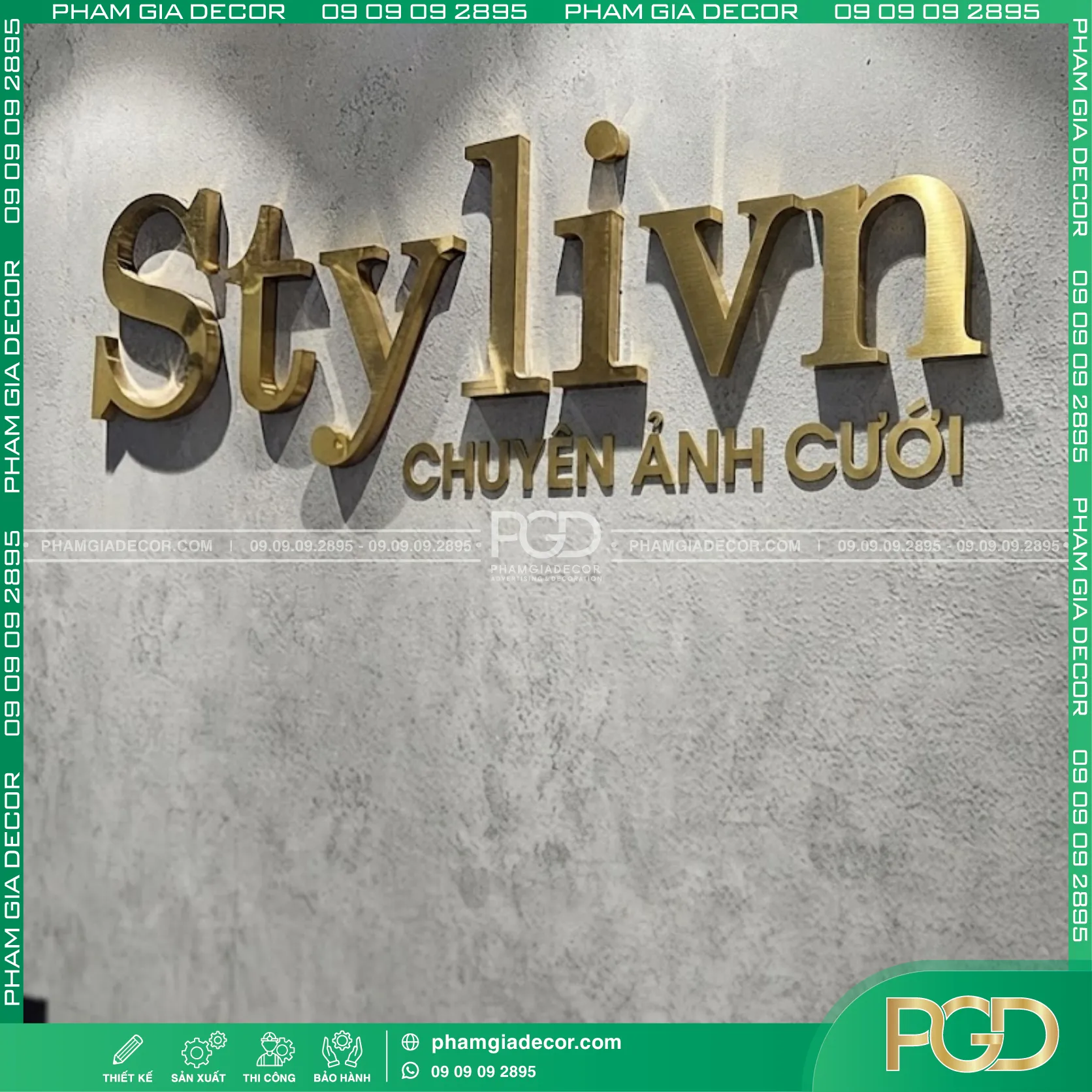 Logo chữ nổi inox văn phòng