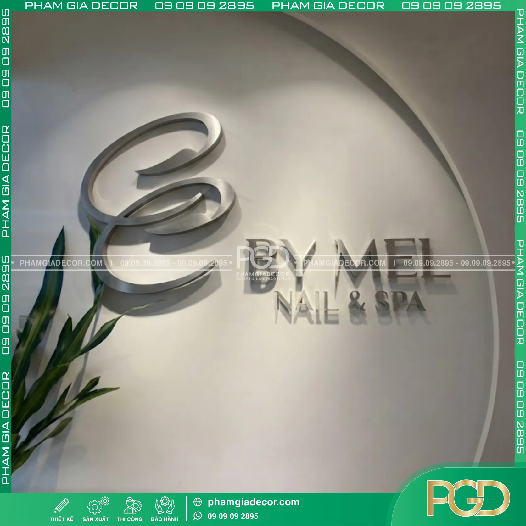 Logo chữ nổi inox văn phòng