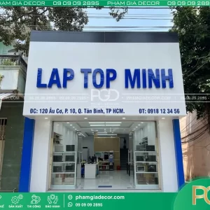 Bảng hiệu alu chữ nổi Phạm gia 11 Bang hieu chu noi alu mica