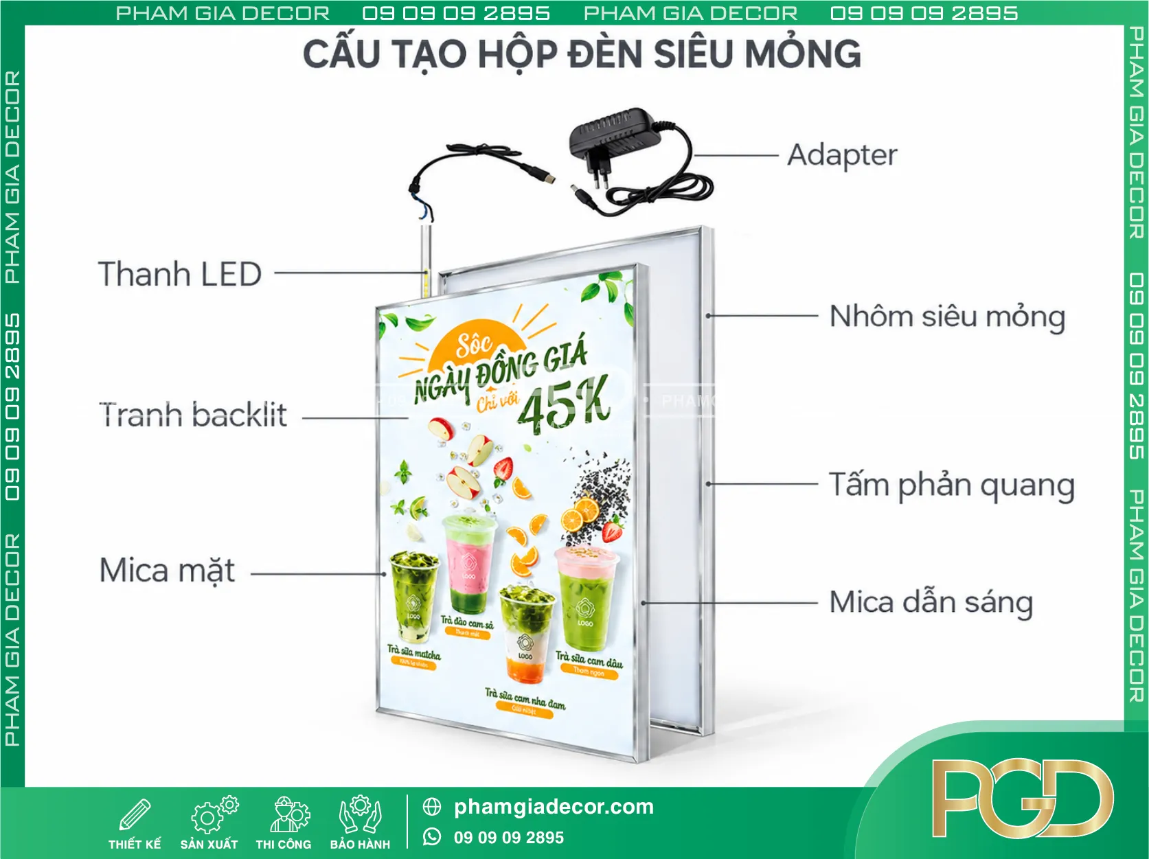 Làm hộp đèn siêu mỏng nắp bật