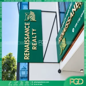Thi công trọn gói bảng hiệu Renaissance Realty 10 Thi cong bang hieu