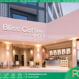 Dự án thi công trọn gói bảng hiệu quán cà phê Bliss coffee