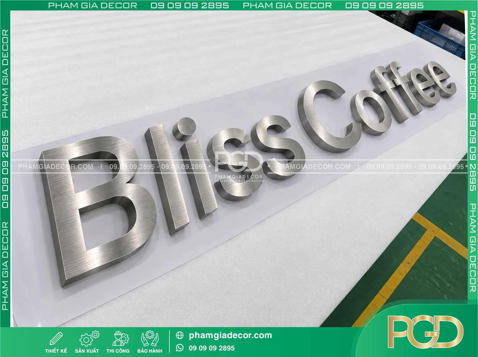 Dự án thi công trọn gói bảng hiệu quán cà phê Bliss coffee 6 Dự án thi công trọn gói bảng hiệu quán cà phê Bliss coffee - Ảnh 4