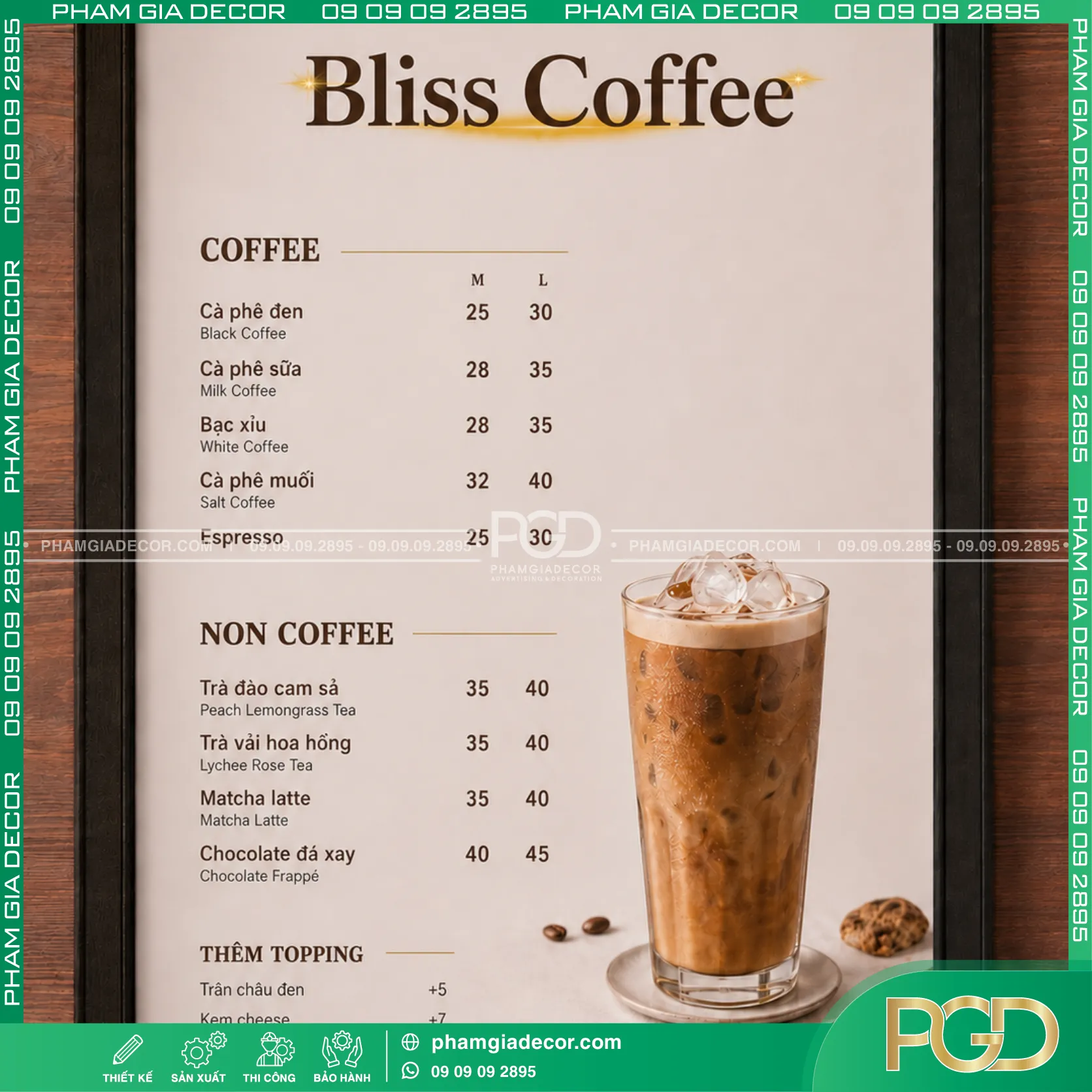 Dự án thi công trọn gói bảng hiệu quán cà phê Bliss coffee 16 Dự án thi công trọn gói bảng hiệu quán cà phê Bliss coffee