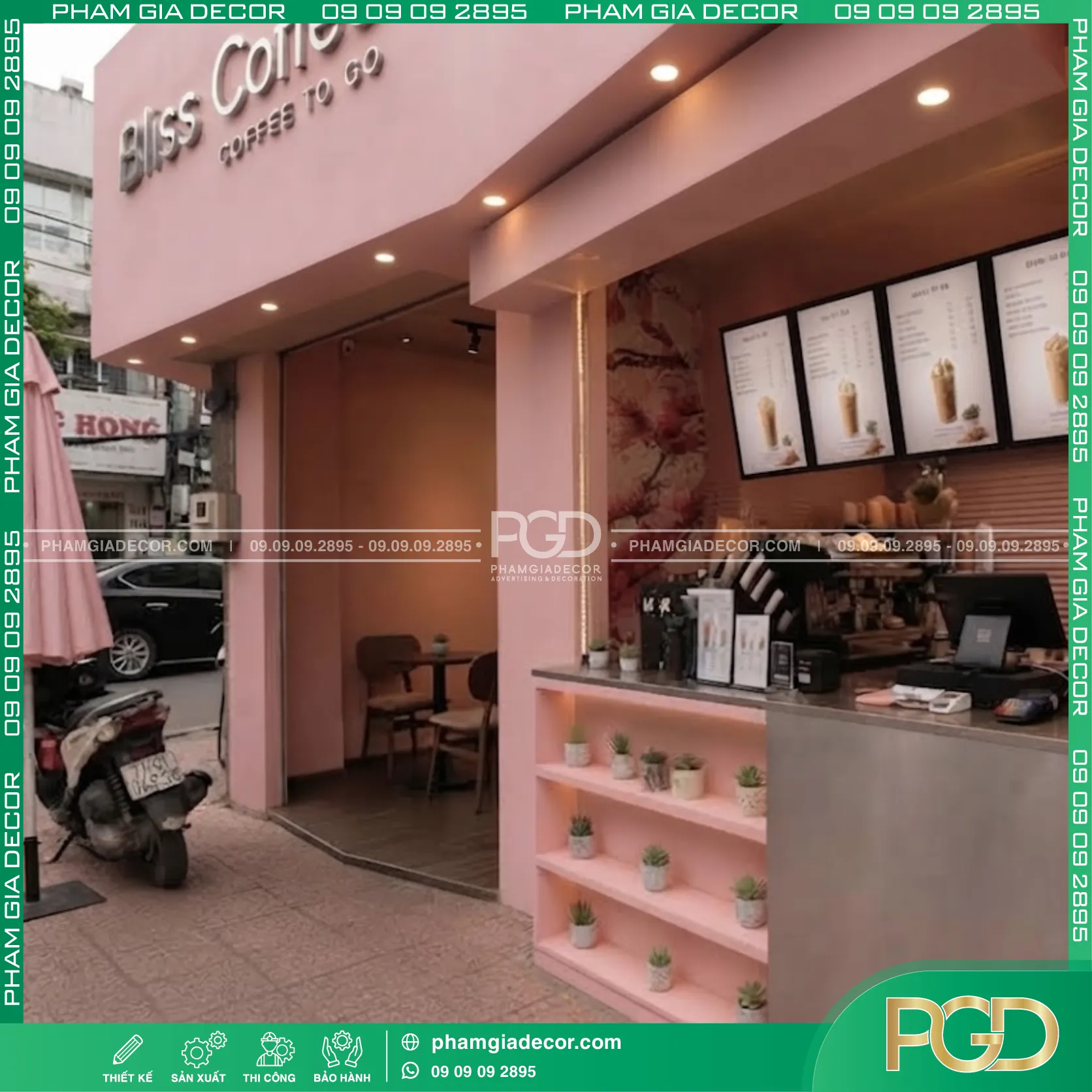 Dự án thi công trọn gói bảng hiệu quán cà phê Bliss coffee 18 Dự án thi công trọn gói bảng hiệu quán cà phê Bliss coffee