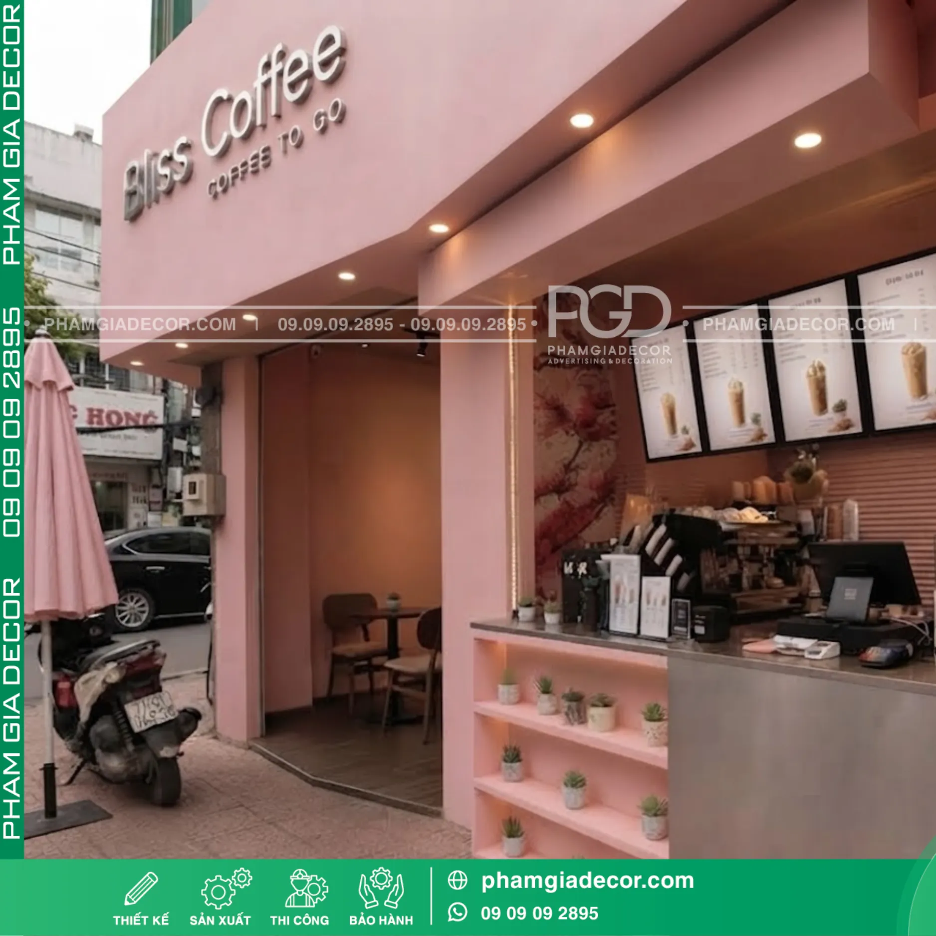 Dự án thi công trọn gói bảng hiệu quán cà phê Bliss coffee 17 Dự án thi công trọn gói bảng hiệu quán cà phê Bliss coffee
