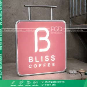 Dự án thi công trọn gói bảng hiệu quán cà phê Bliss coffee 8 bang hieu quang cao coffeee 5