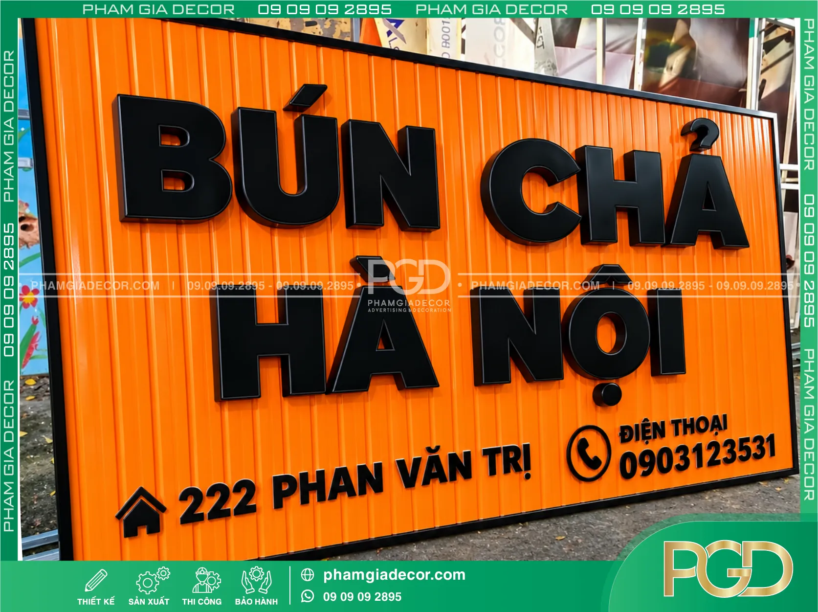Bảng hiệu tôn sóng chữ nổi 14 Bảng hiệu tôn sóng chữ nổi
