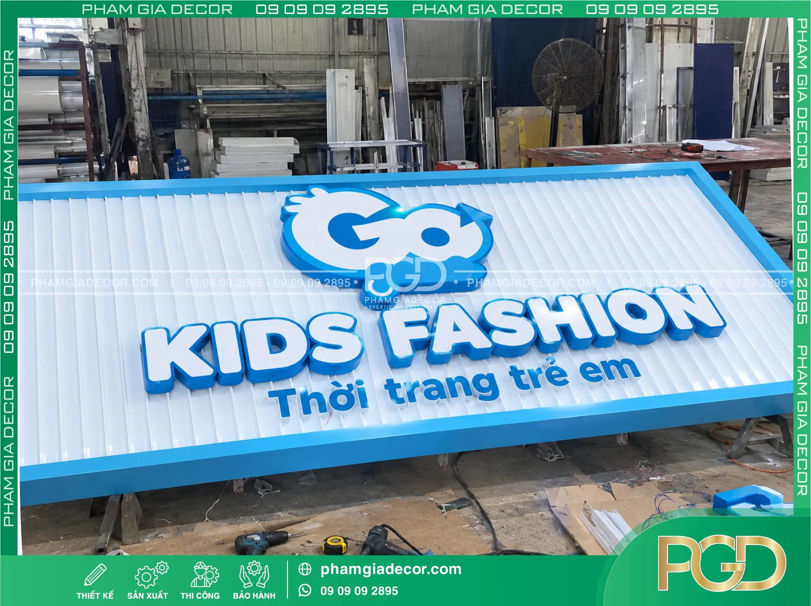 Bảng hiệu tôn sóng chữ nổi 17 Bảng hiệu tôn sóng chữ nổi