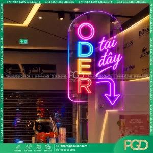 Bảng led neon sign quán trà sữa 11 bang led neon sign quan tra sua 1