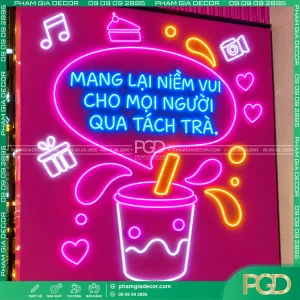 Bảng led neon sign quán trà sữa 10 bang led neon sign quan tra sua 2