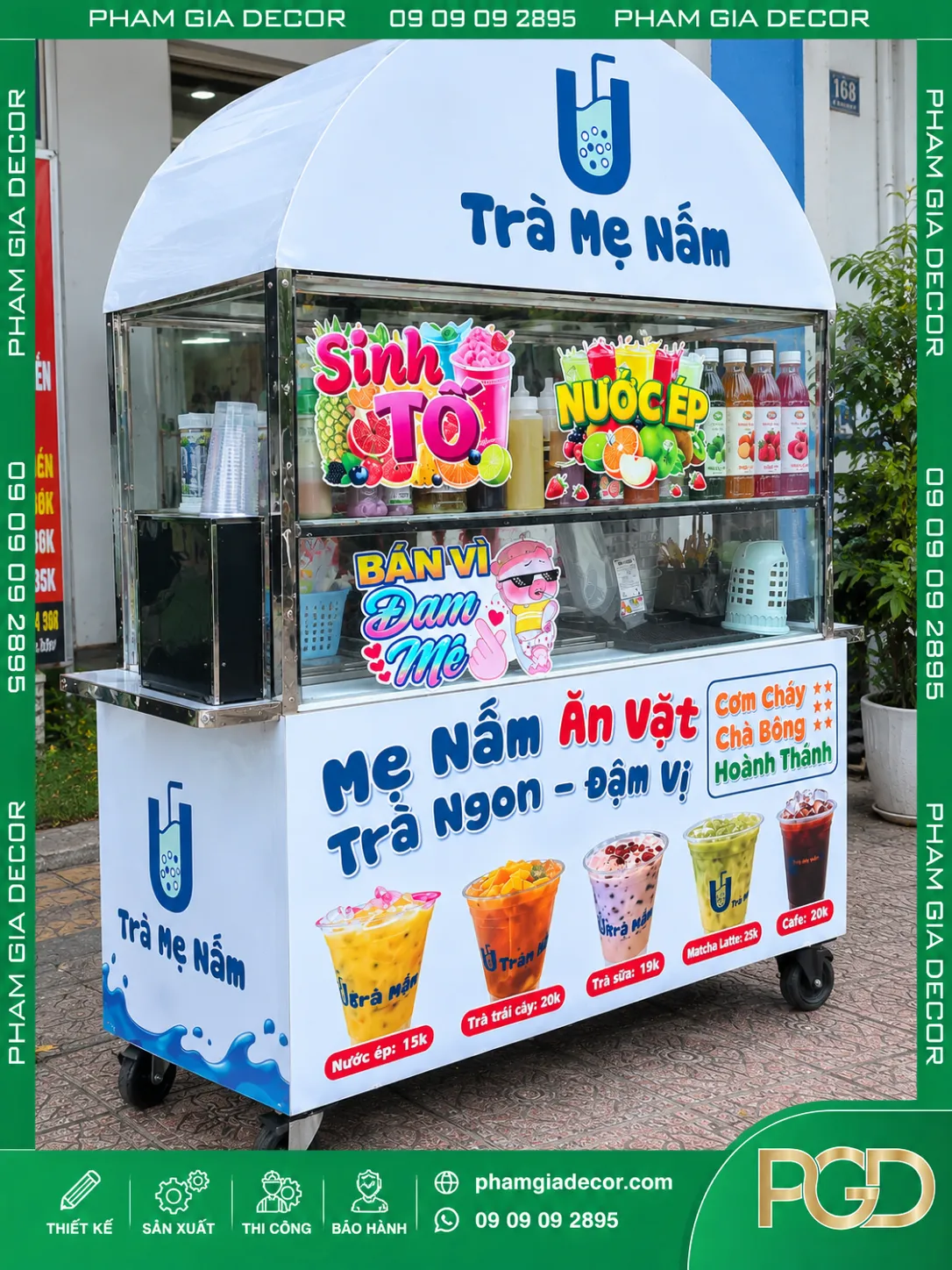 Dán decal xe trà sữa trà mẹ nấm theo yêu cầu 13 Dán decal xe trà sữa trà mẹ nấm theo yêu cầu