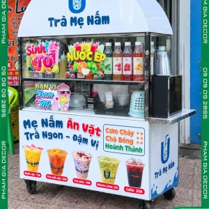 Dán decal xe trà sữa trà mẹ nấm theo yêu cầu 8 decal dan xe tra sua 4