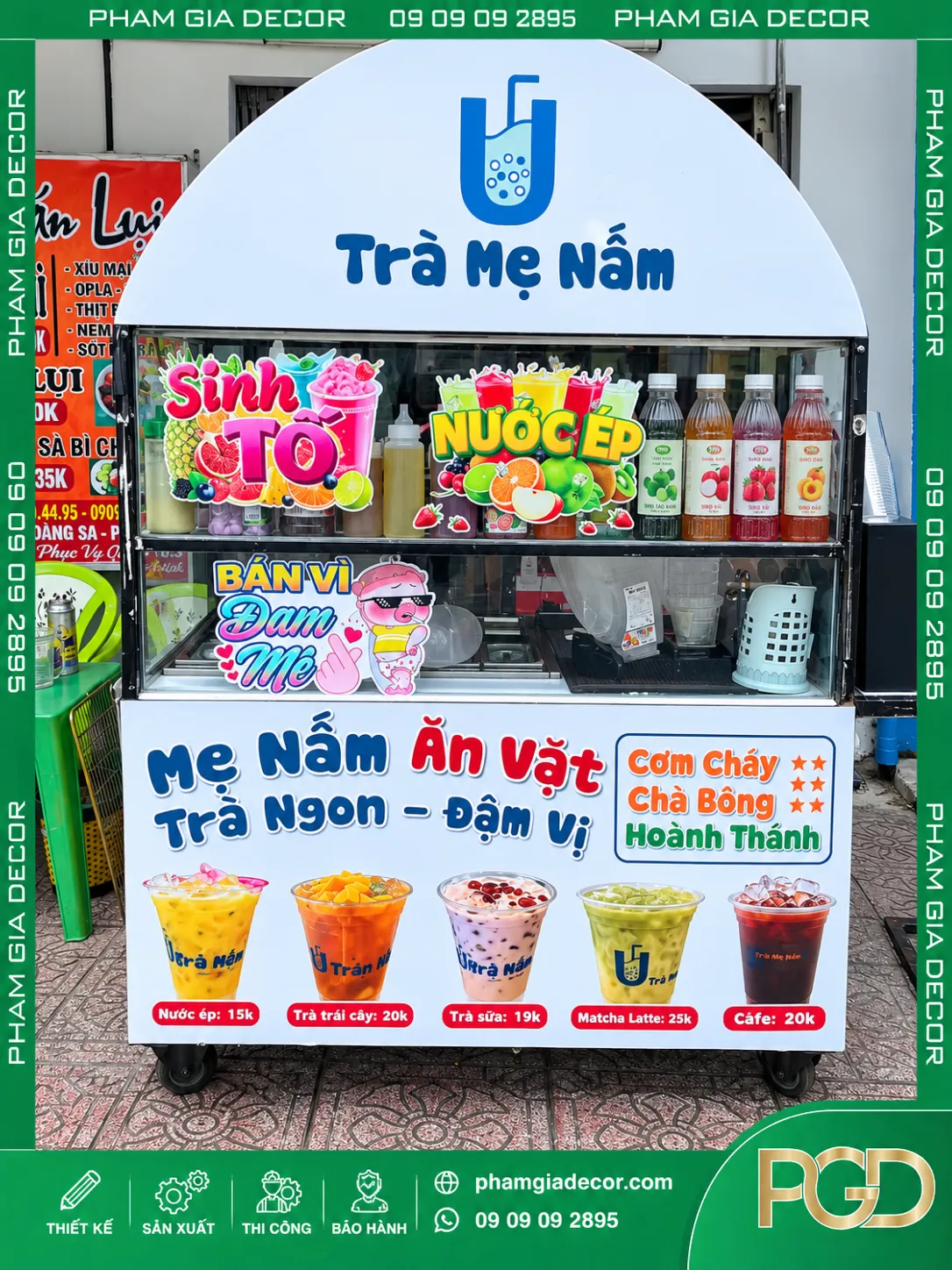 Dán decal xe trà sữa trà mẹ nấm theo yêu cầu 12 Dán decal xe trà sữa trà mẹ nấm theo yêu cầu